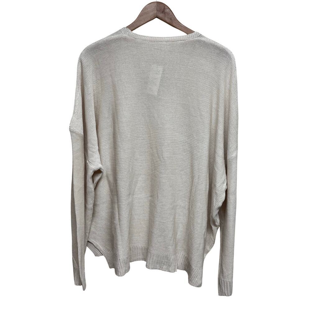 Cupshe V Neck Knit Sweater Beige Oversized Lightweight XL NWT - Picture 3 of 8